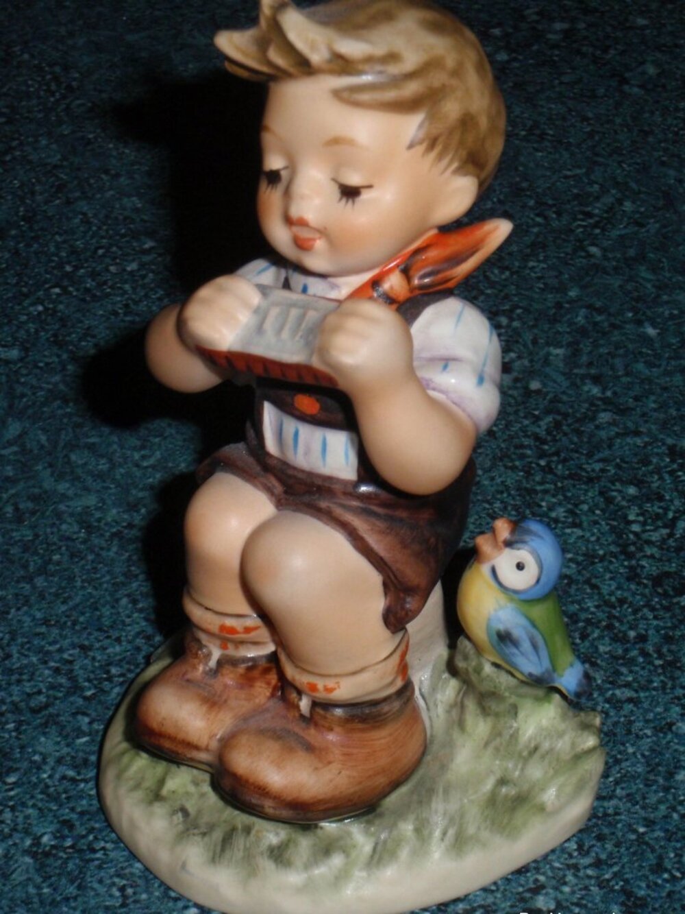 "In D-Major" Goebel Hummel Figurine #430 Little Boy Playing Harmonica - GIFT!